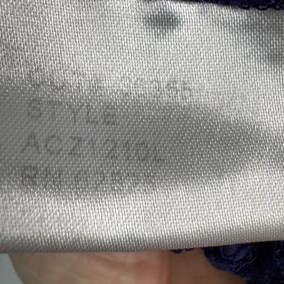 Tadashi Shoji Cap Sleeve Lined Ribbon Tie Sash Lace Long Gown Blue Womens Size 6 - Picture 11 of 11